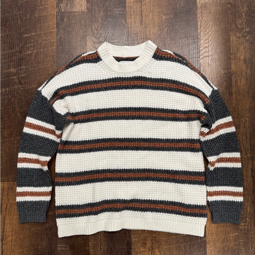 American Eagle Outfitters women’s Striped Sweater - Cream, Brown, Gray